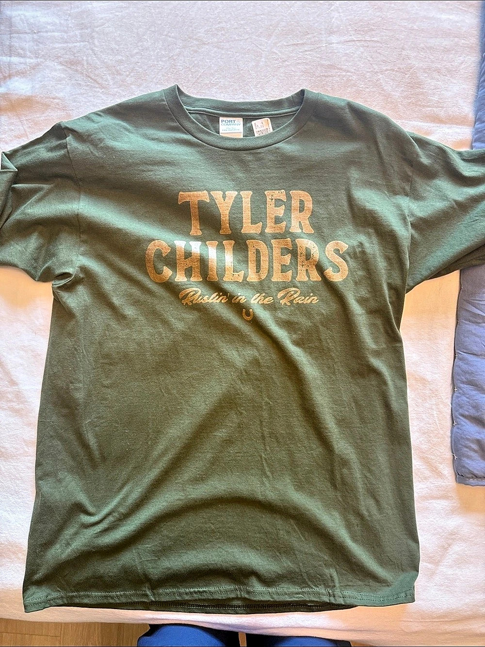 Port & Company Tyler Childers Rusin in the Rain Tour T-Shirt Green & Brown Large